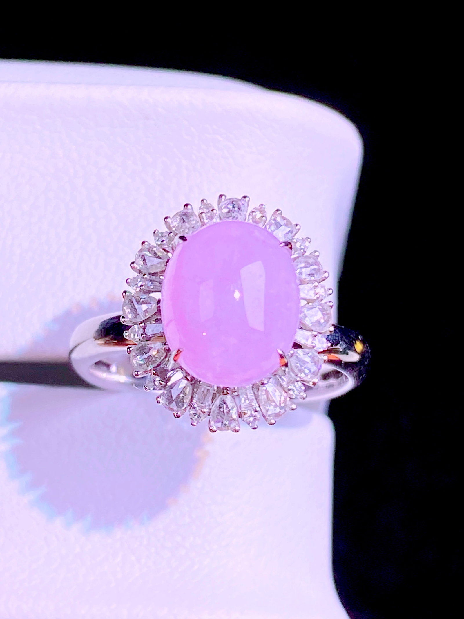 Natural jadeite violet ring - 3