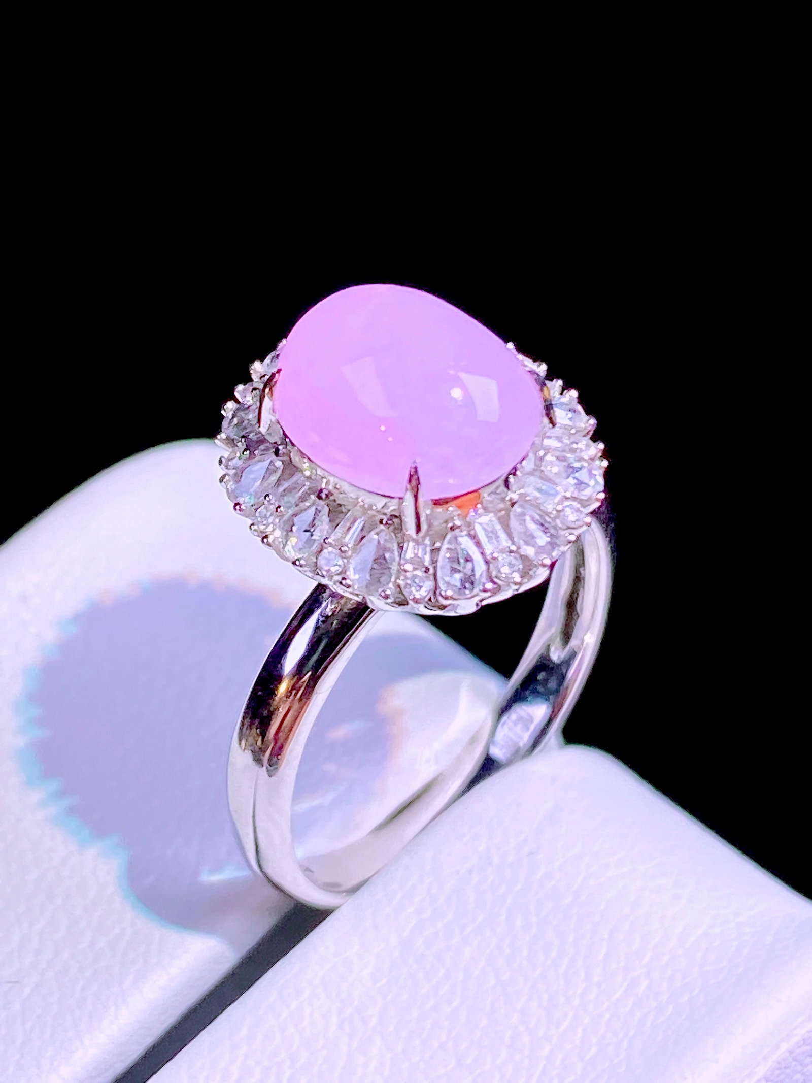 Natural jadeite violet ring - 5