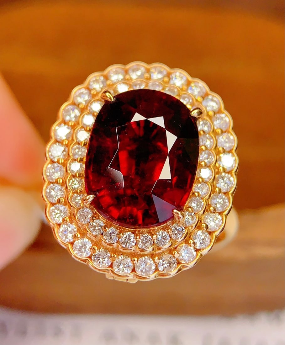 18K gold emerald ring - 2