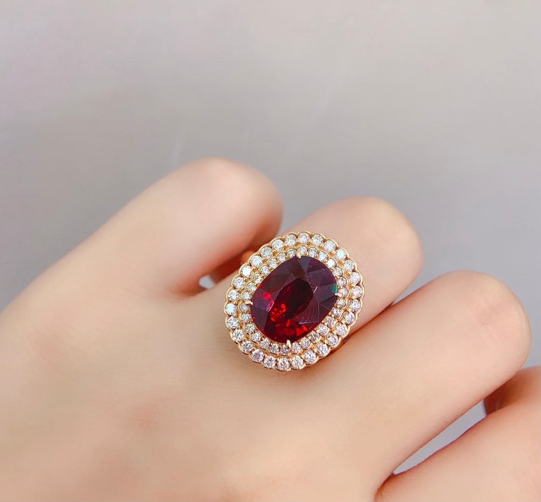 18K gold emerald ring - 5