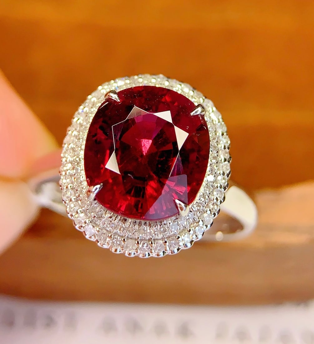 18K gold emerald ring - 4