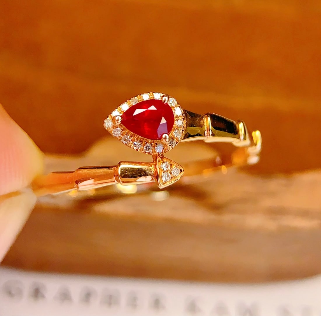 18K Gold Ruby Ring - 2