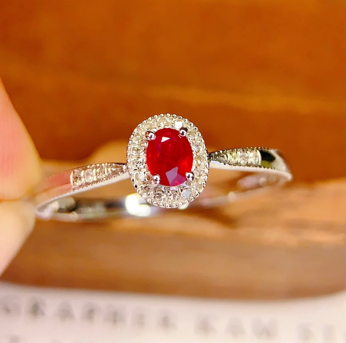 18K Gold Natural Ruby Ring - 4