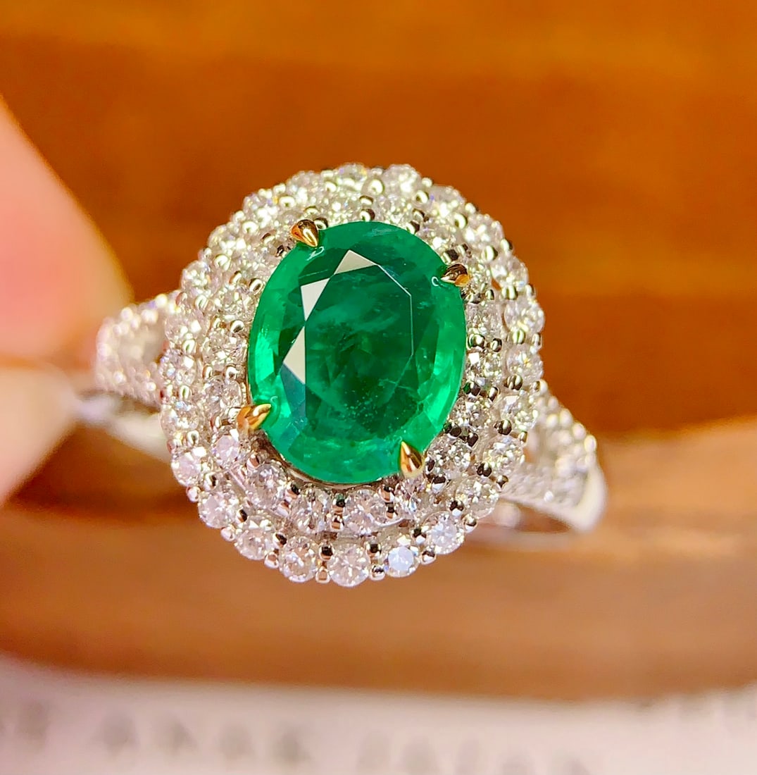 18K gold emerald ring - 4