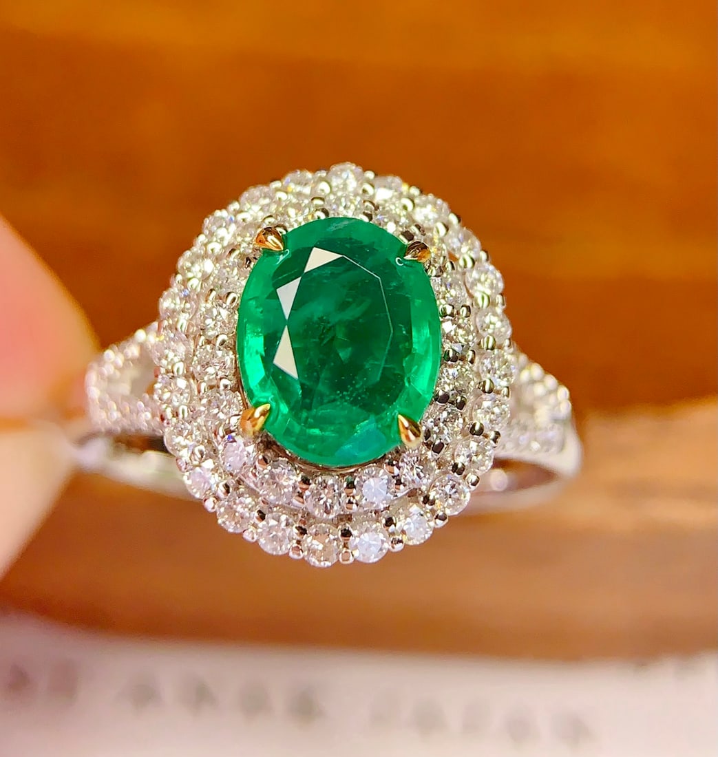 18K gold emerald ring - 5