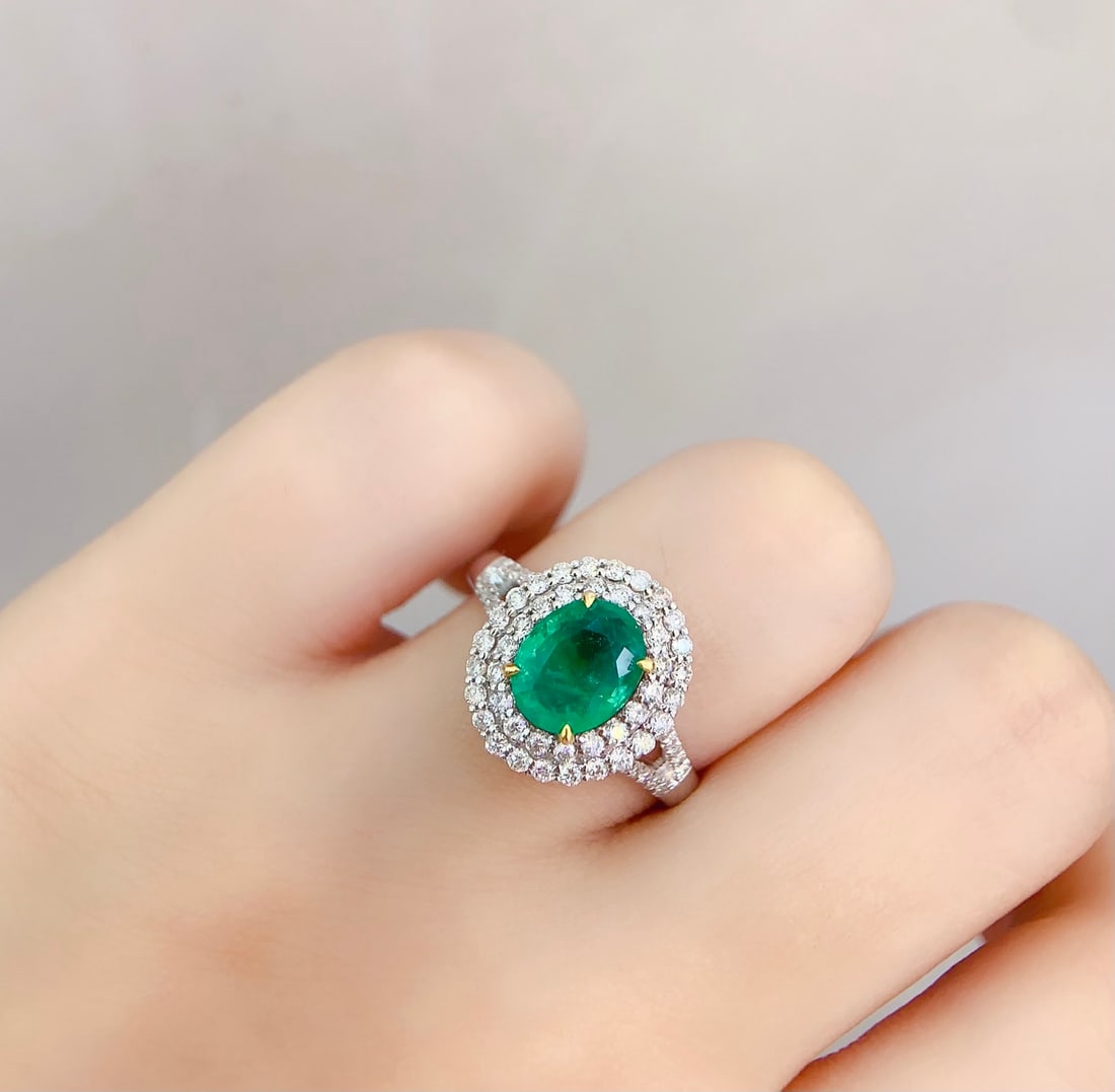 18K gold emerald ring - 6