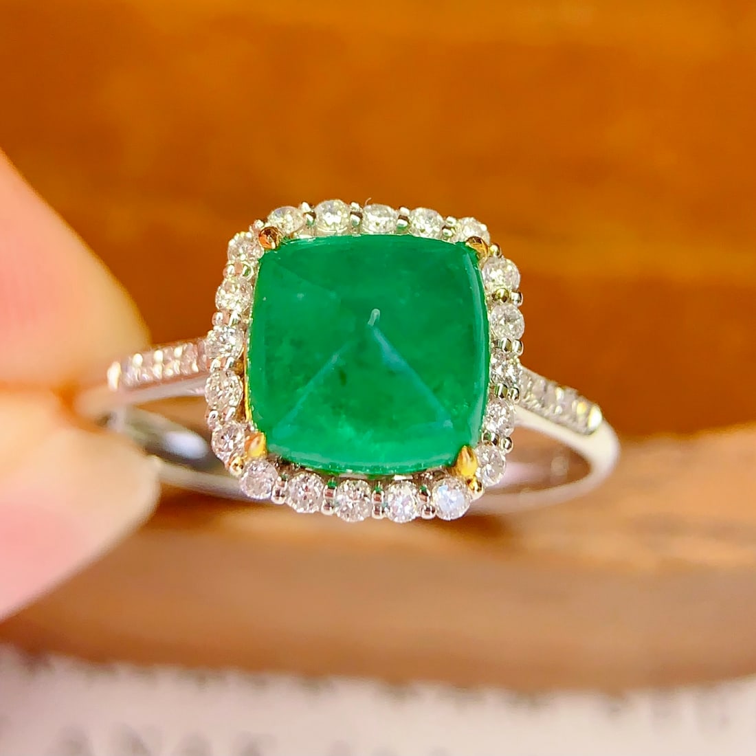 18K gold emerald ring - 2