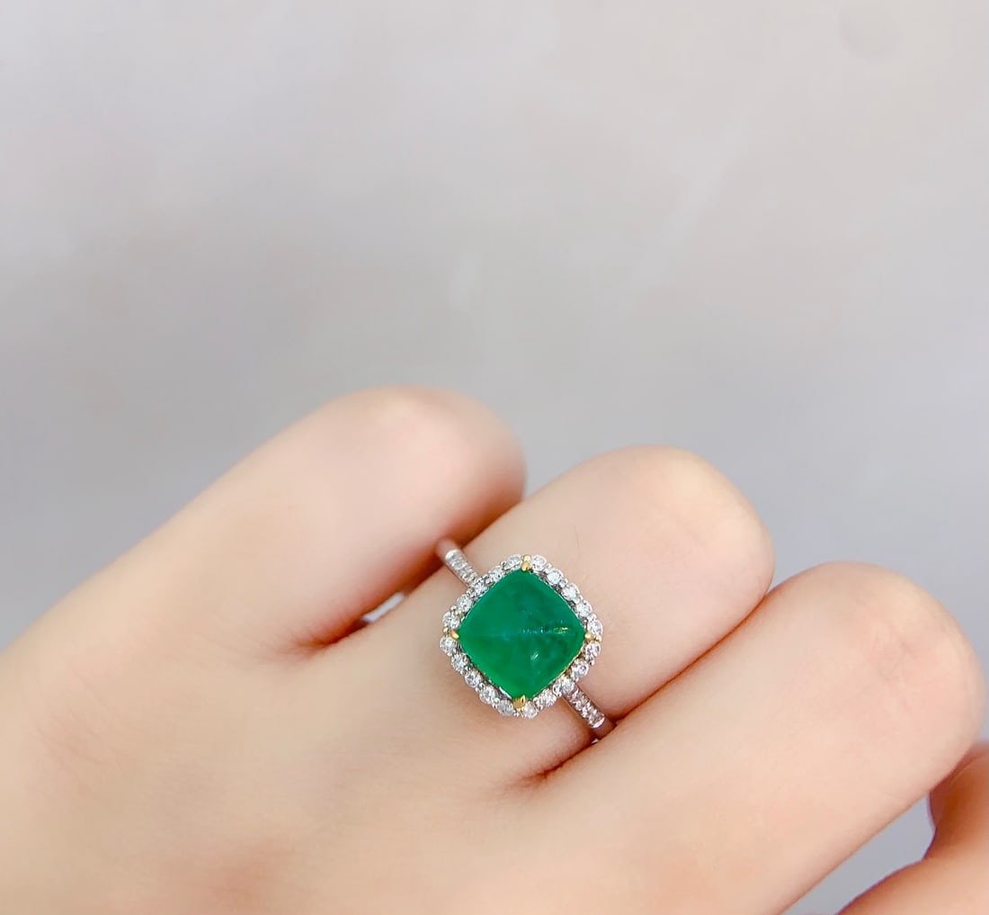 18K gold emerald ring - 6