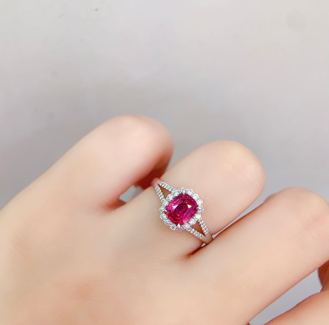 PT950 colored sapphire ring - 6