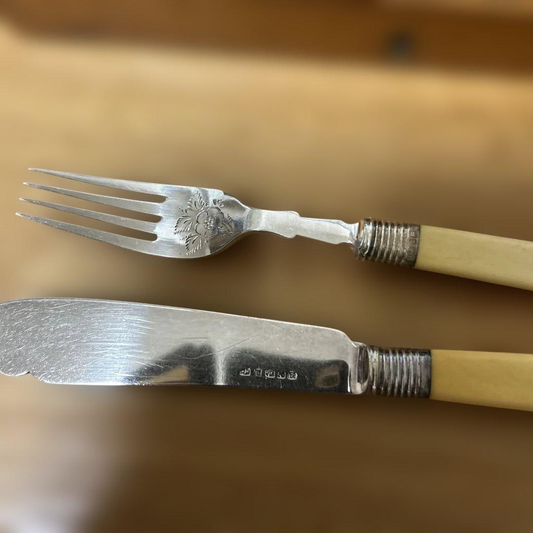Antique Silver Knife and Fork - 3