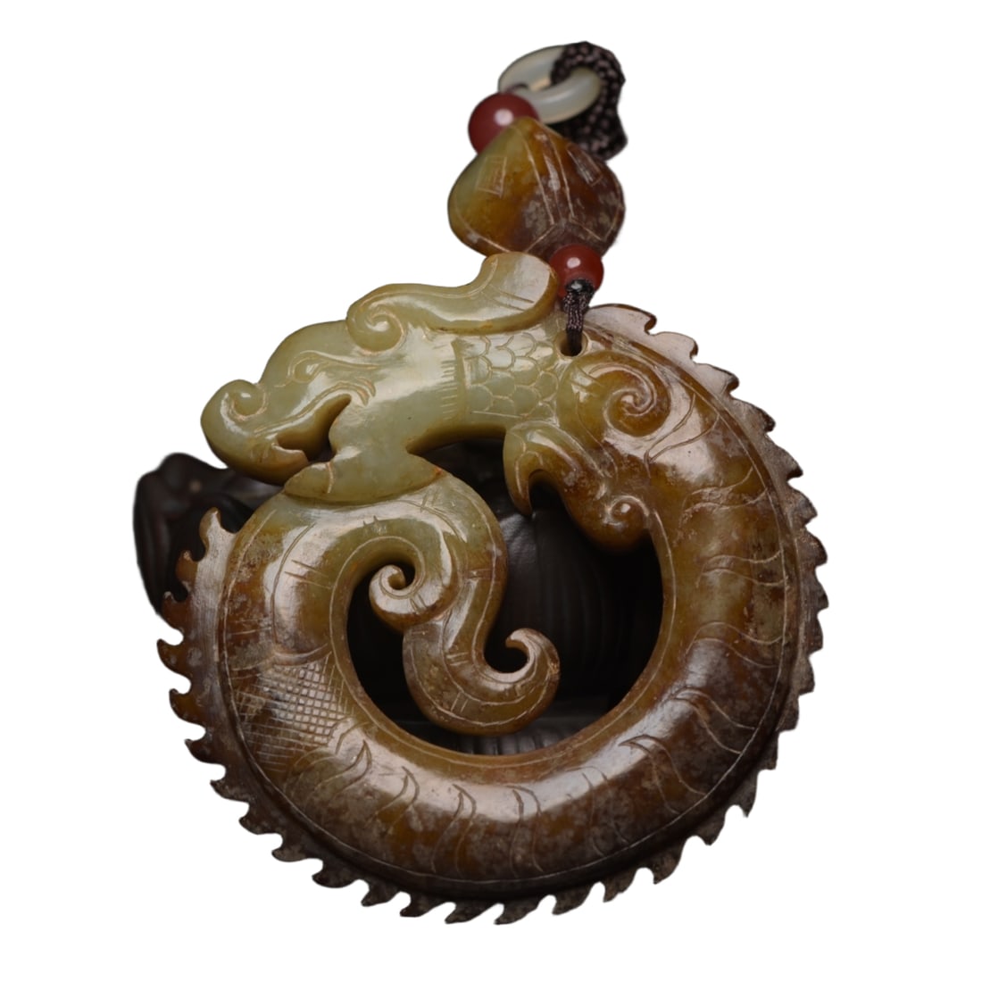 Hetian Jade Dragon Pendant: Hetian Jade Dragon Pendant Dimensions: 7.3×7.3×1.3 cm, Weight: 98 grams.
