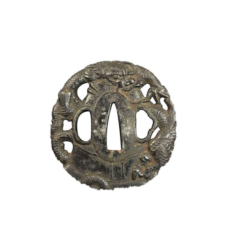 Tsuba: Dragon Tachi Guard: Tsuba: Dragon Tachi Guard