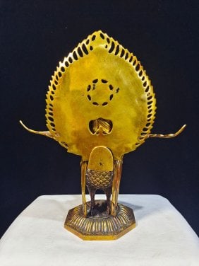 Gilt copper peacock king - 8