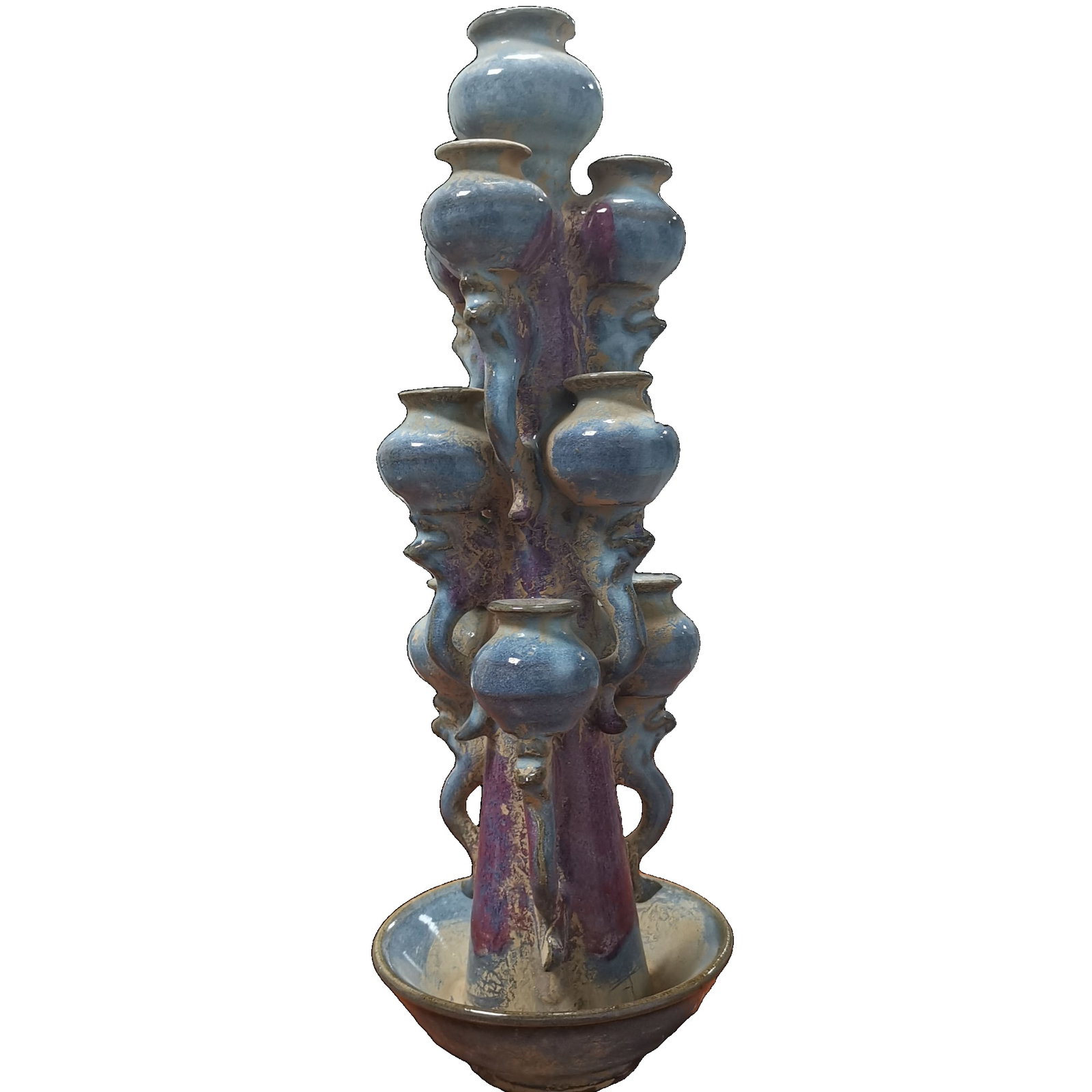 Song Dynasty Jun Kiln Candlestick: Song Dynasty Jun ware candlestick, 34 cm high, 12 cm in base diameter