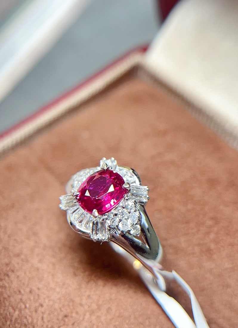 18K Gold Natural Unheated Ruby Ring - 2