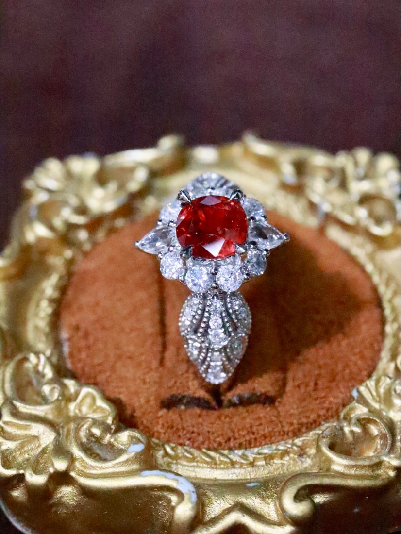 Platinum Natural Unheated Ruby Ring - 2