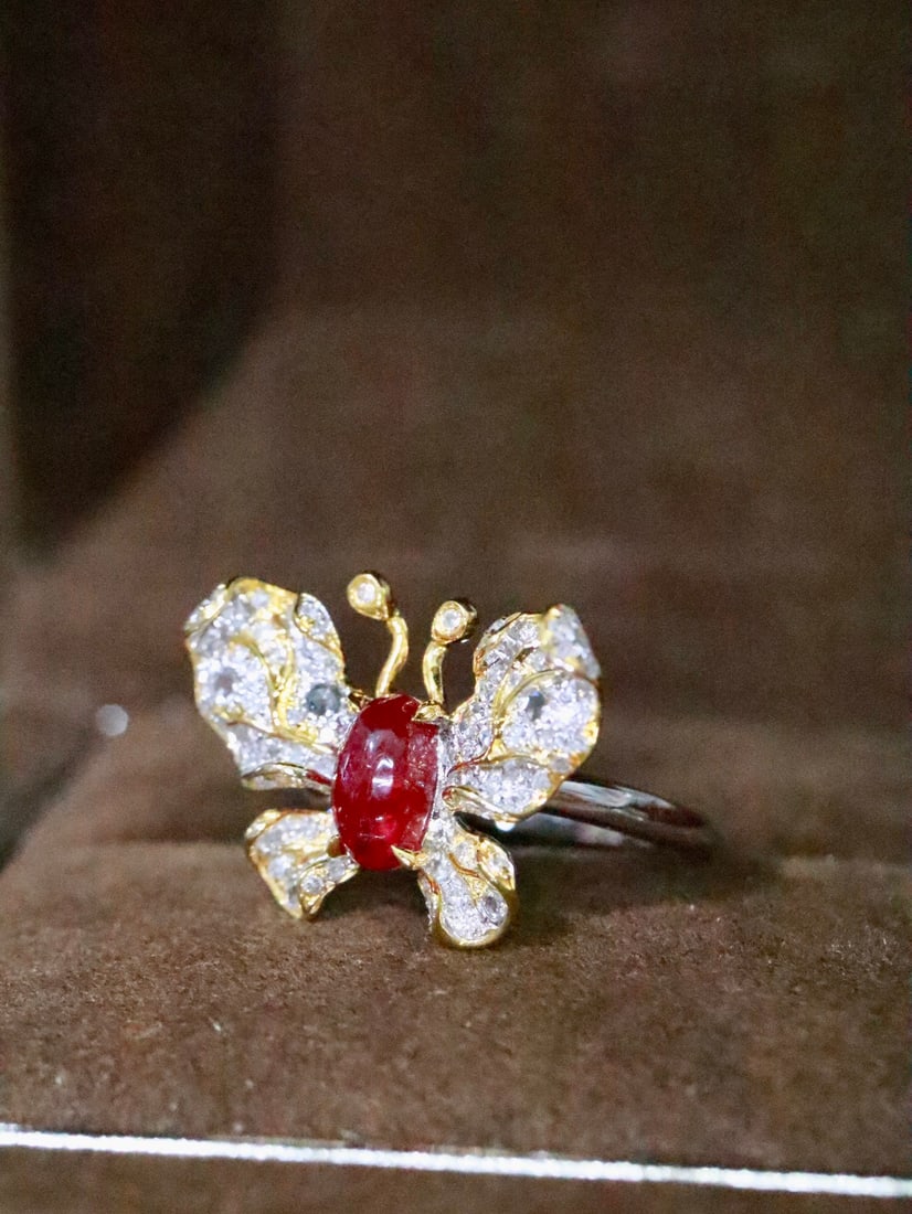 18K Gold Natural No-Heat Ruby Ring - 2