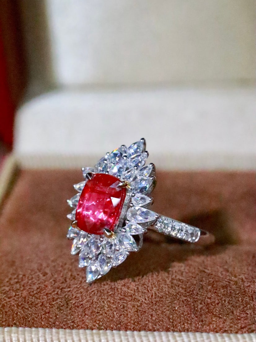 18K Gold Natural Unheated Ruby Ring - 2