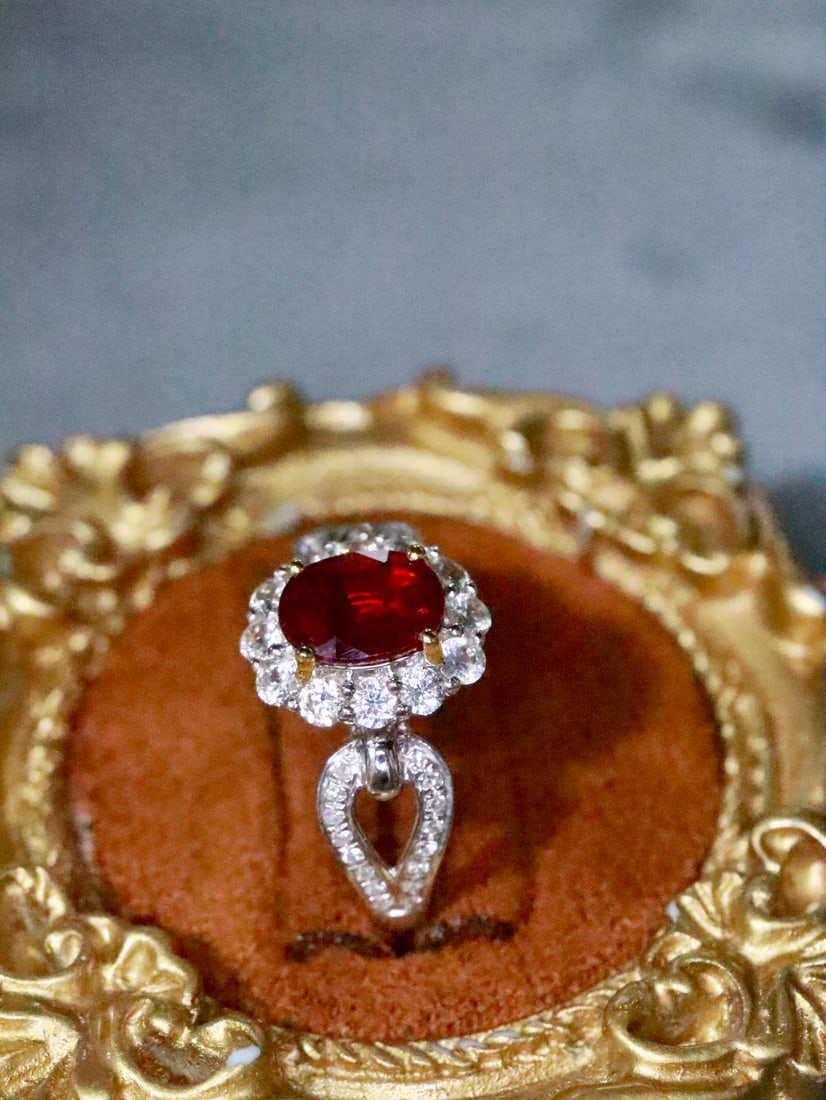 18K Gold Natural Unheated Ruby Ring - 2