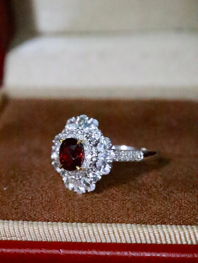 18K Gold Natural Unheated Ruby Ring - 2