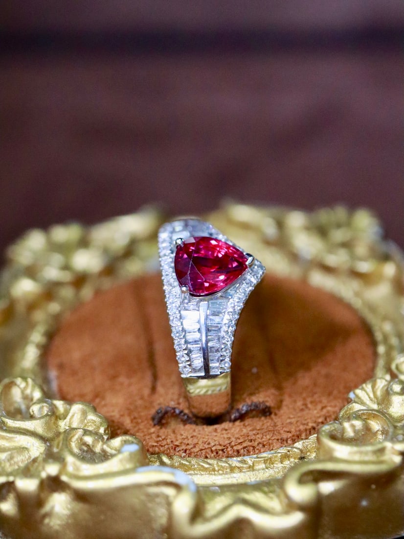 Platinum Natural Unheated Ruby Ring - 2
