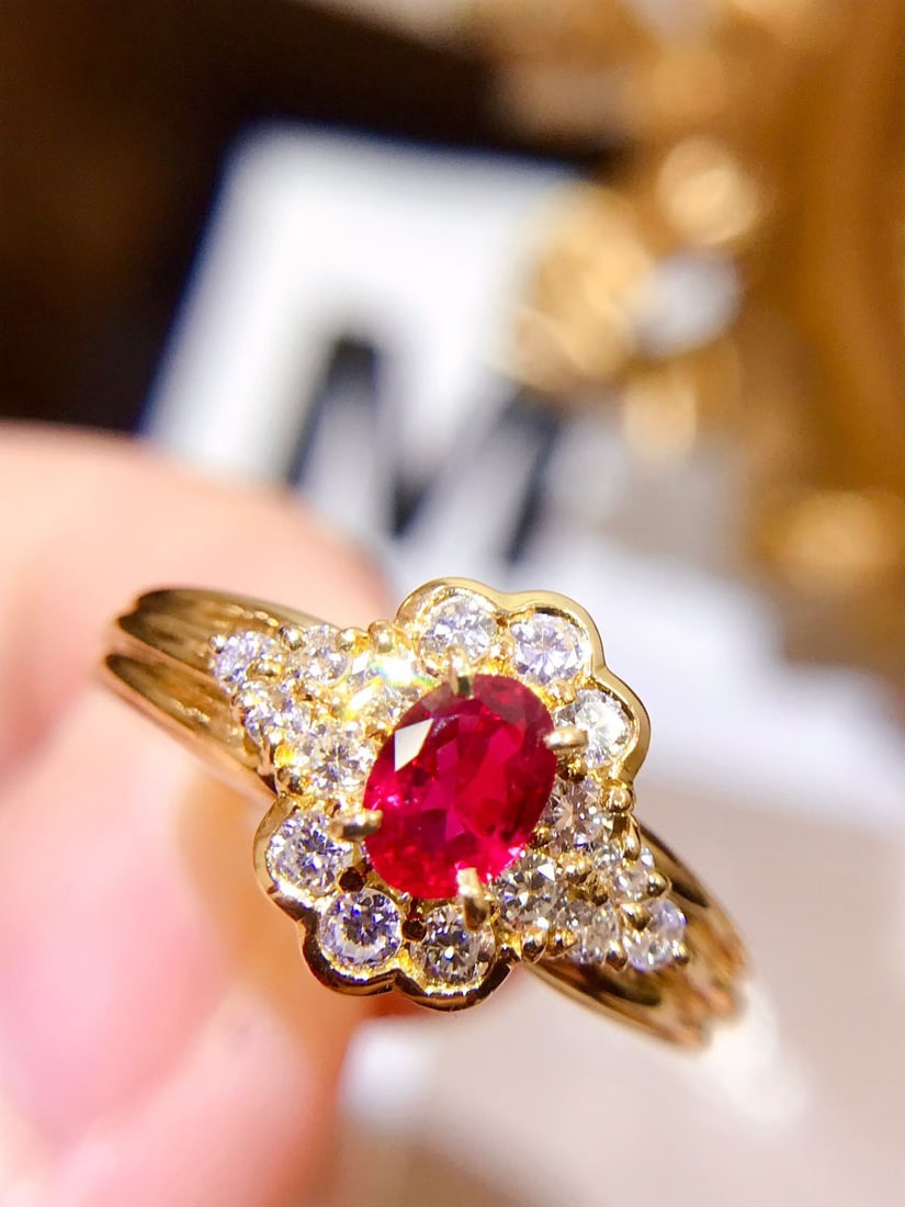 18K Gold Vivid Ruby Ring - 2