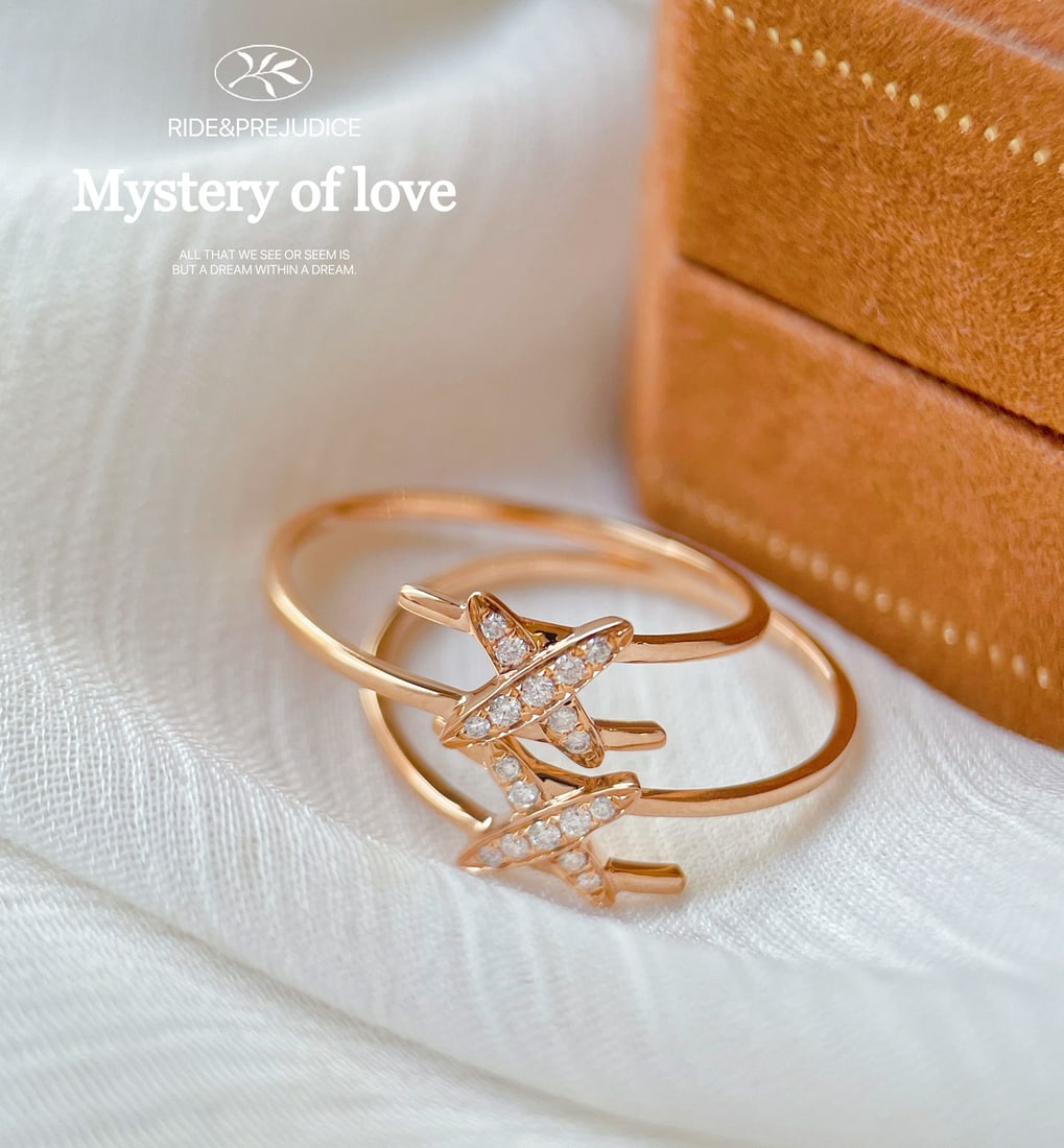18K Gold Diamond Crossover Ring - 2