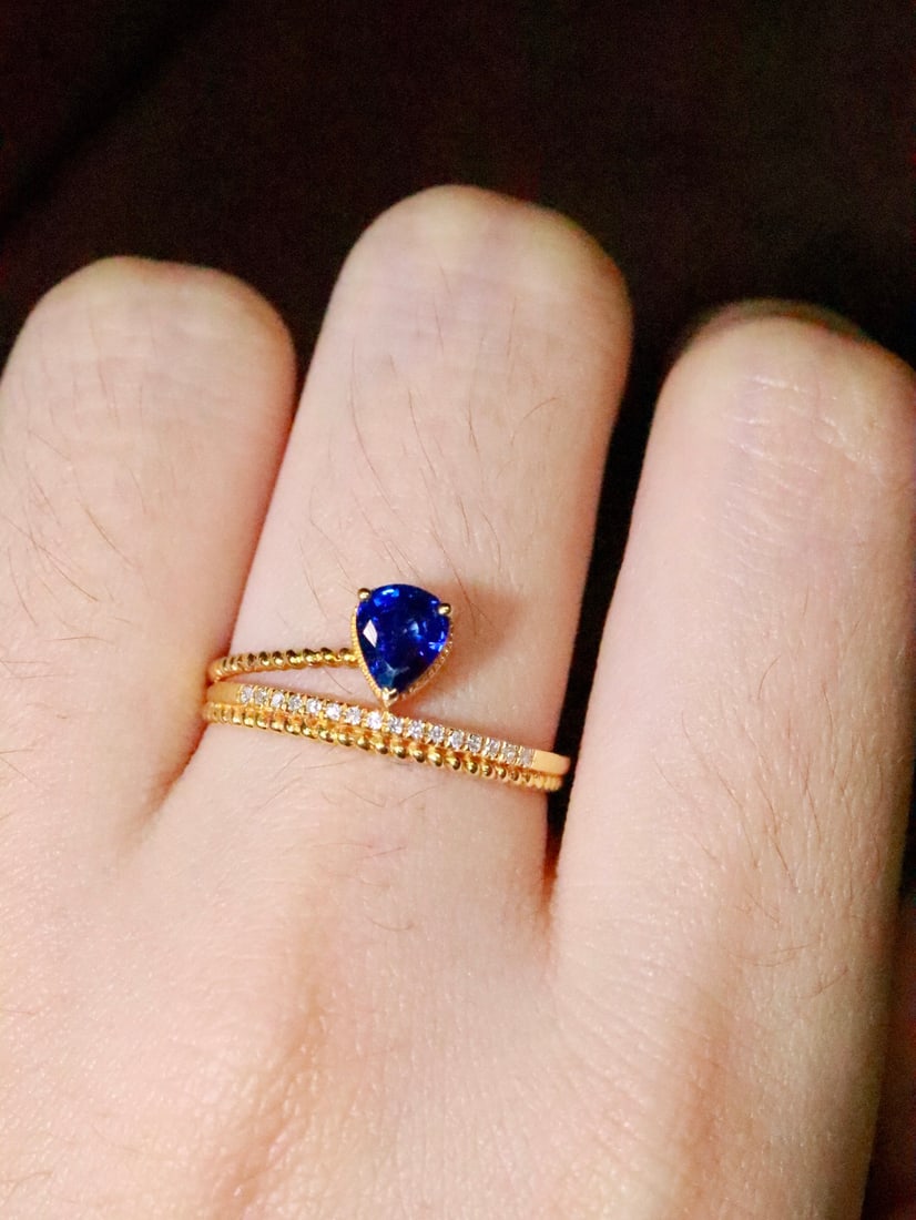 18K Gold Sapphire Ring - 5