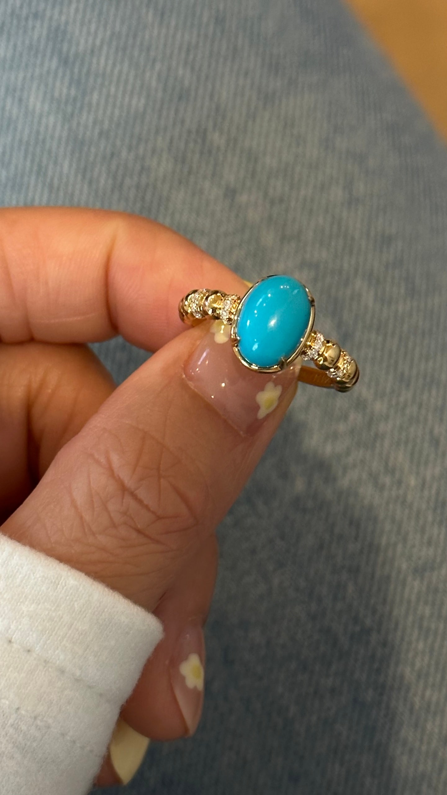 18K Gold Turquoise Ring - 3