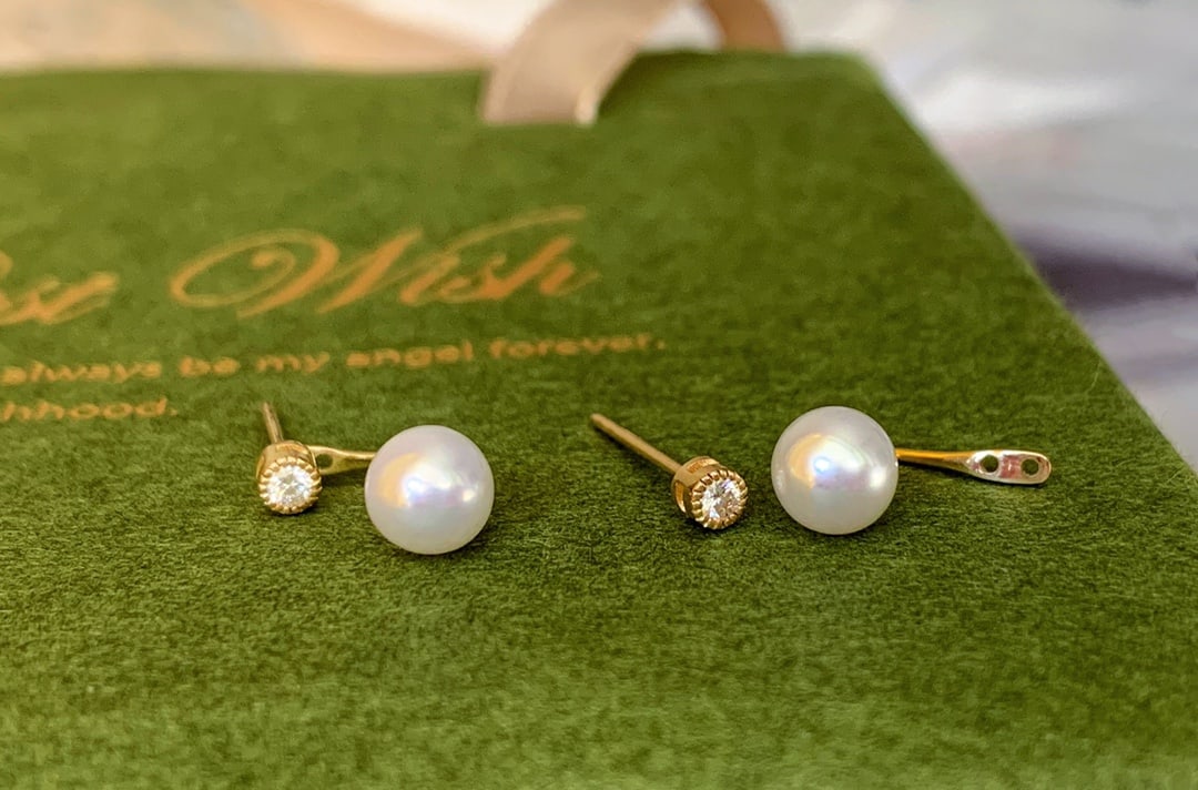 Pearl Diamond Earrings - 2