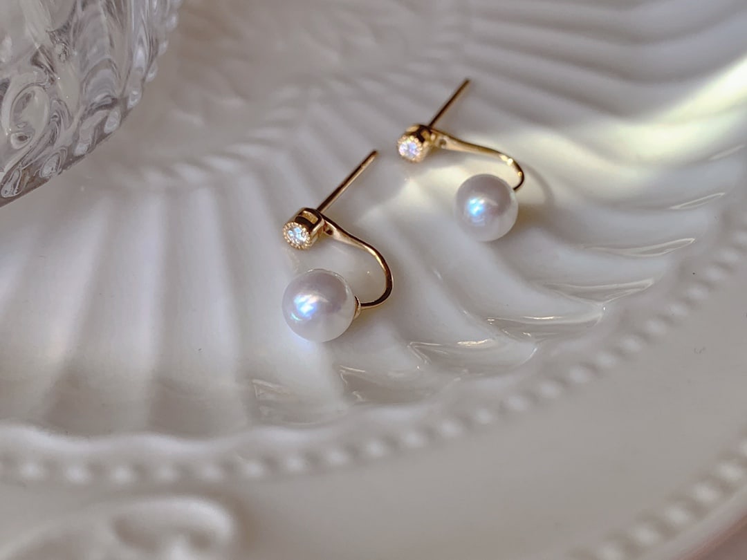 Pearl Diamond Earrings - 3