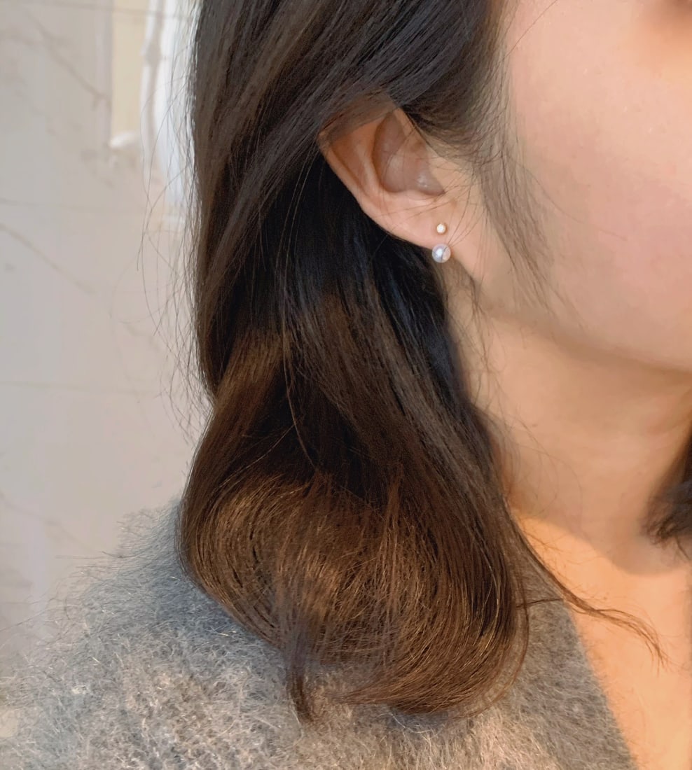 Pearl Diamond Earrings - 8