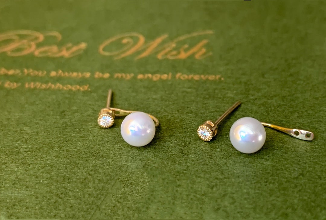 Pearl Diamond Earrings - 9