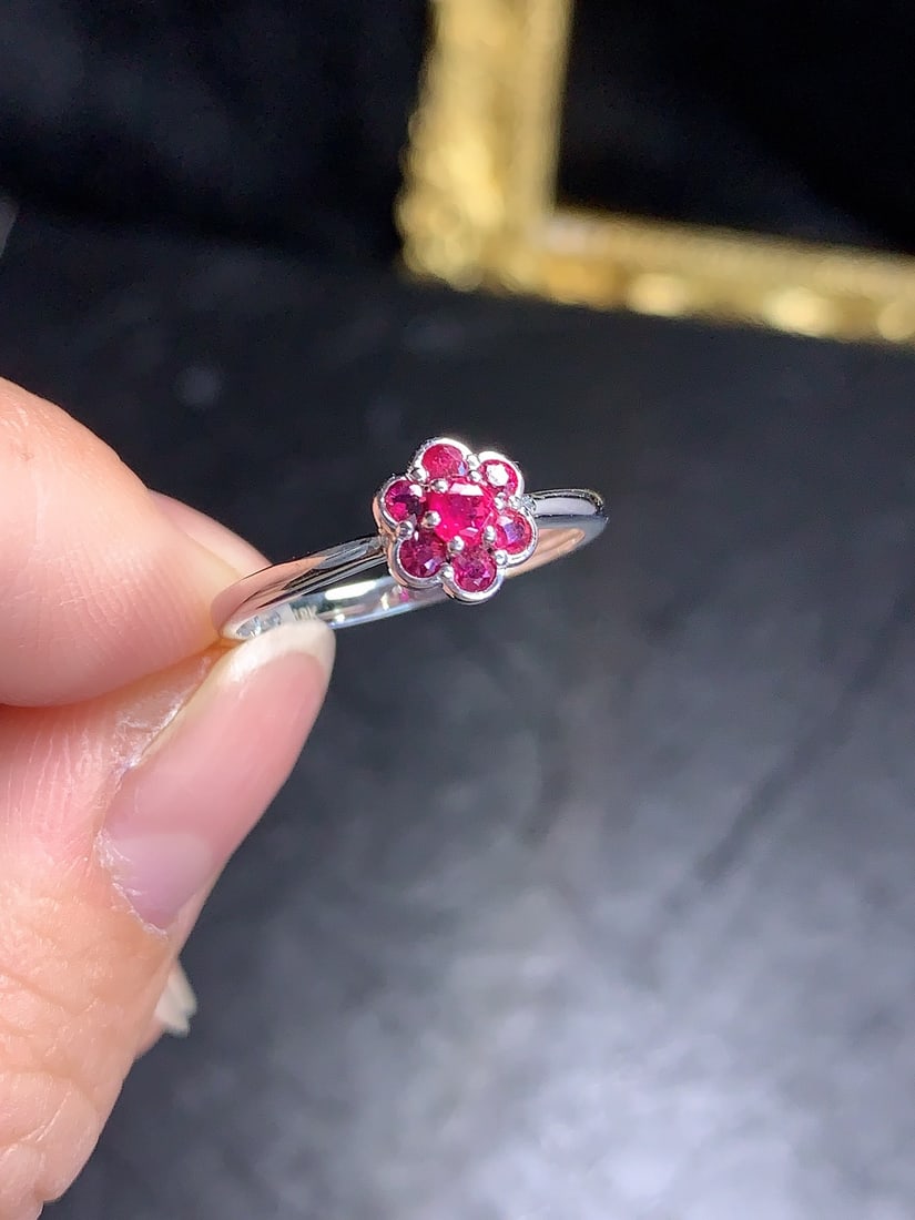 18K Gold Natural Ruby Ring - 2