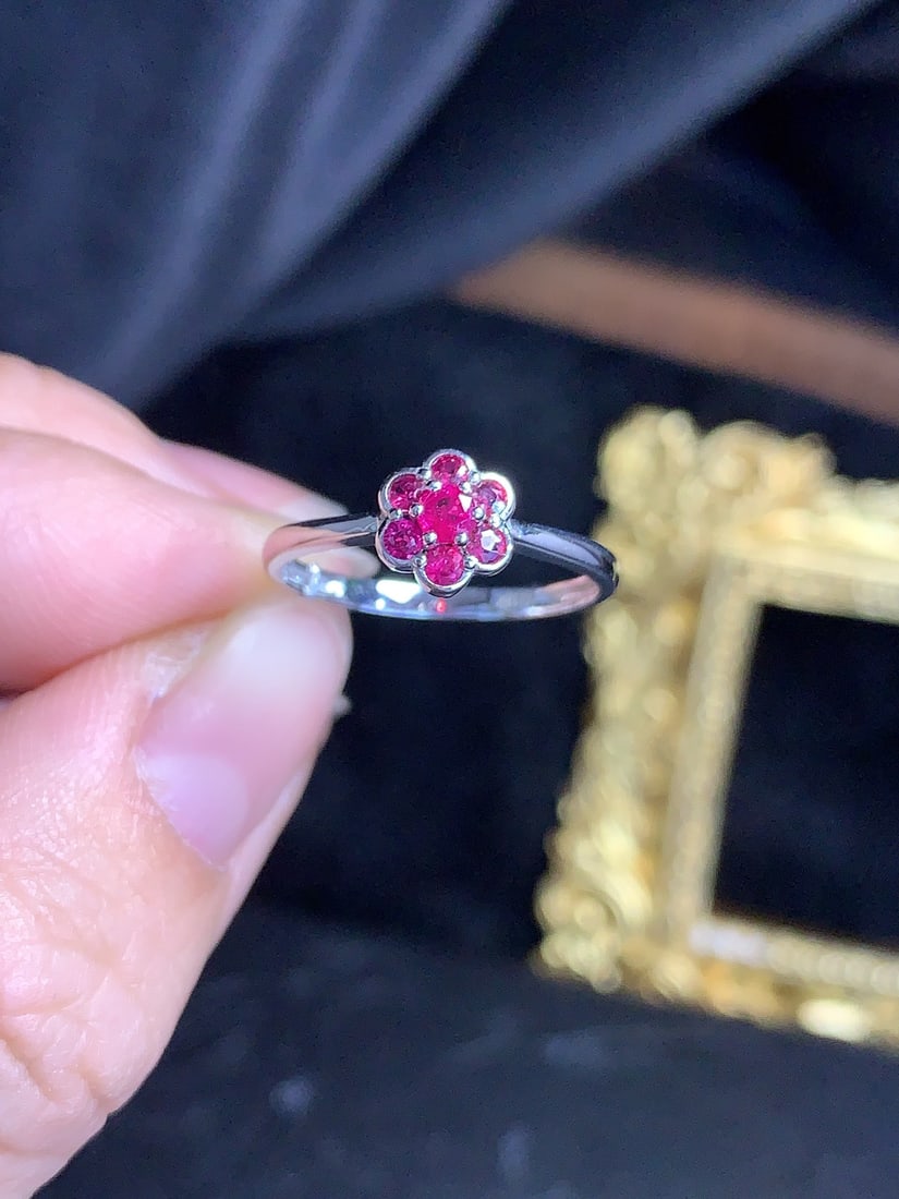 18K Gold Natural Ruby Ring - 3