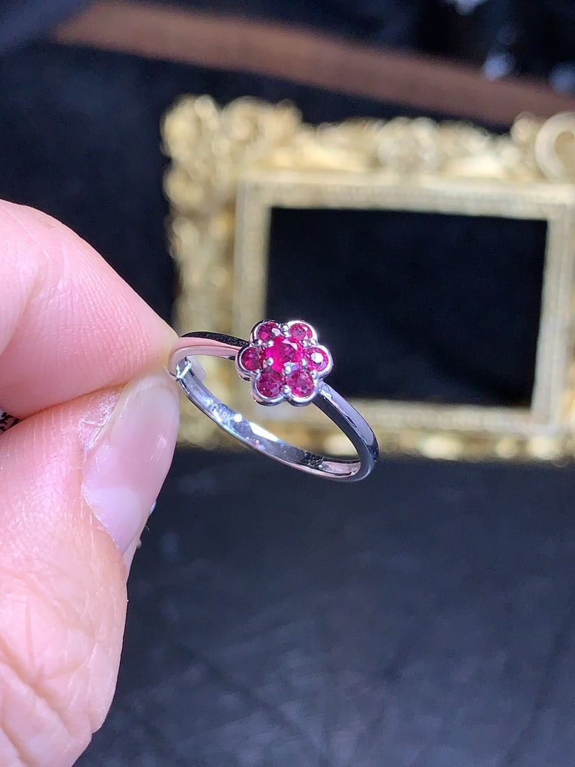 18K Gold Natural Ruby Ring - 4