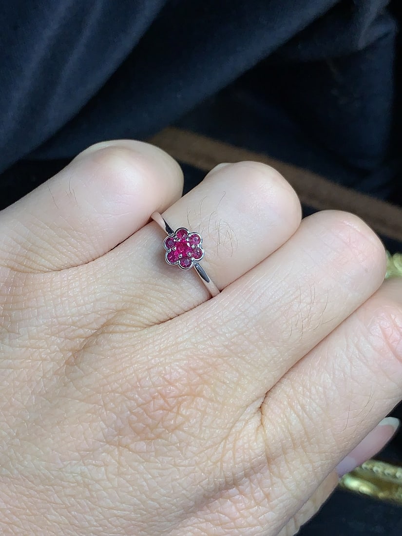18K Gold Natural Ruby Ring - 5