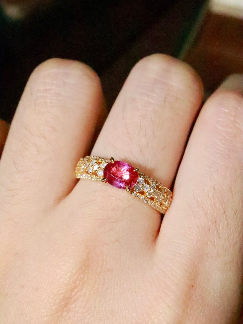 18K Gold Natural Unheated Ruby Ring - 5