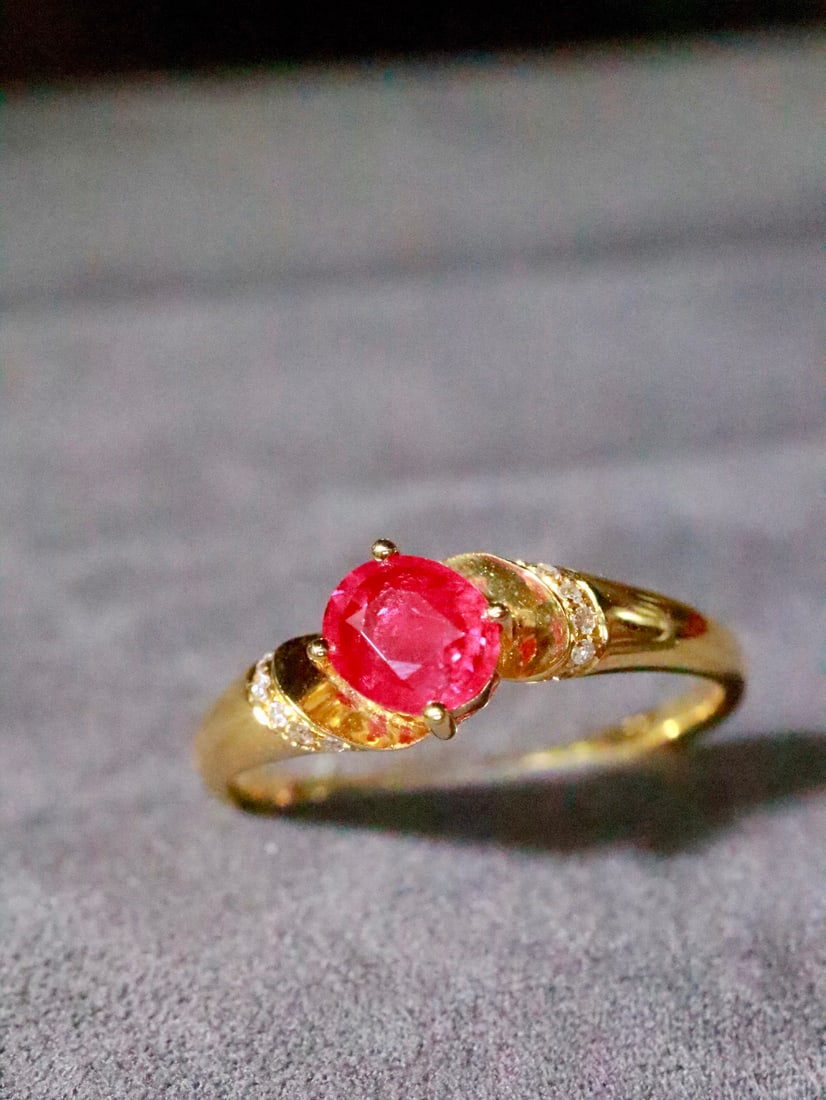 18K Gold Natural Ruby Ring - 3