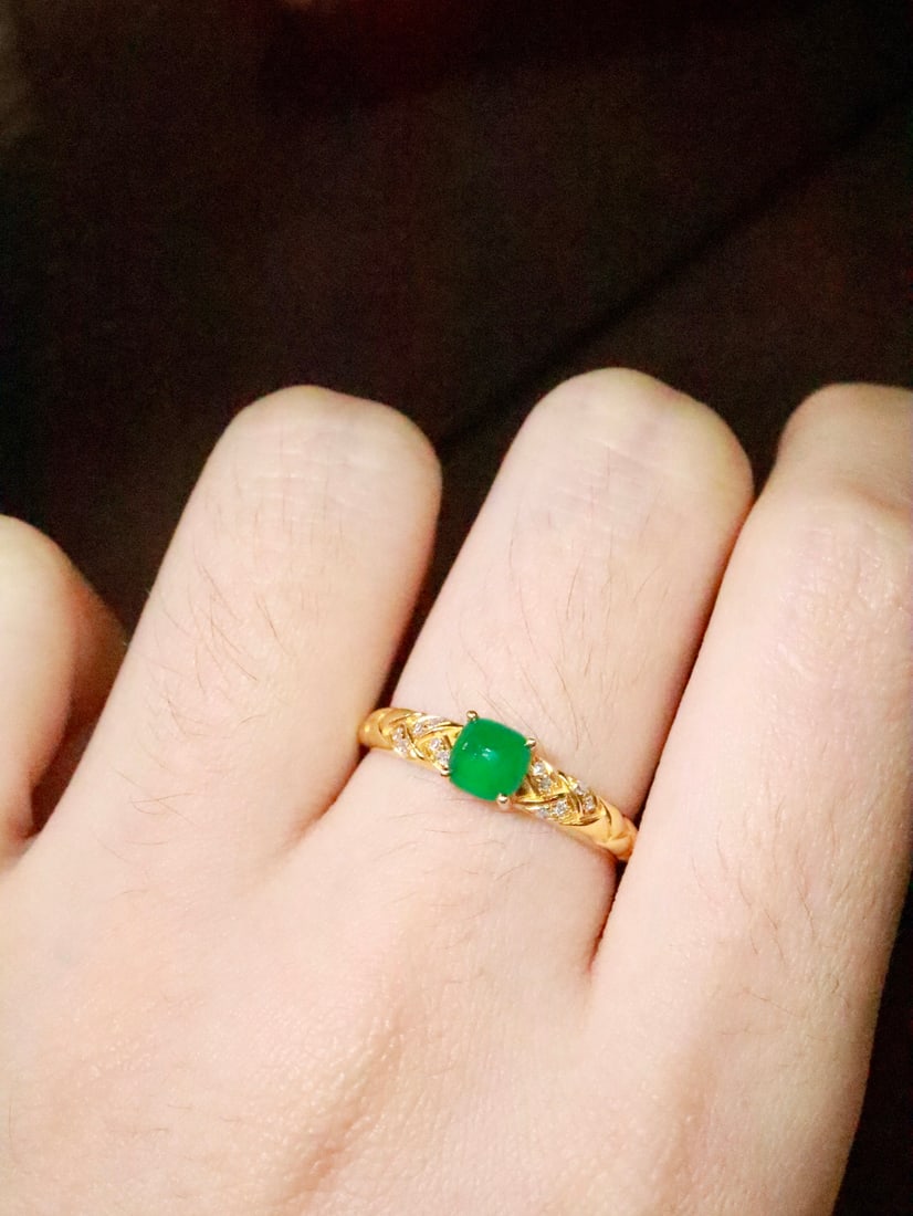 18K Gold Emerald Ring - 5