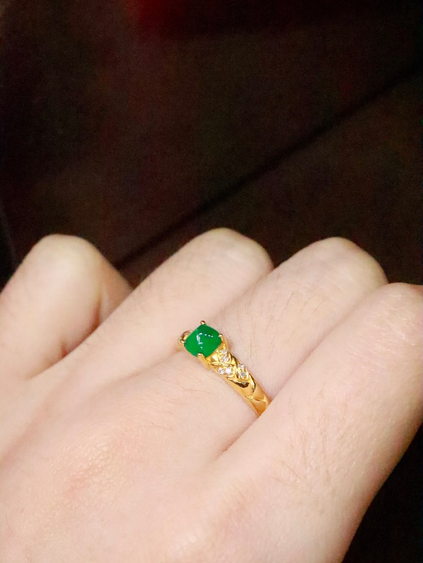18K Gold Emerald Ring - 6