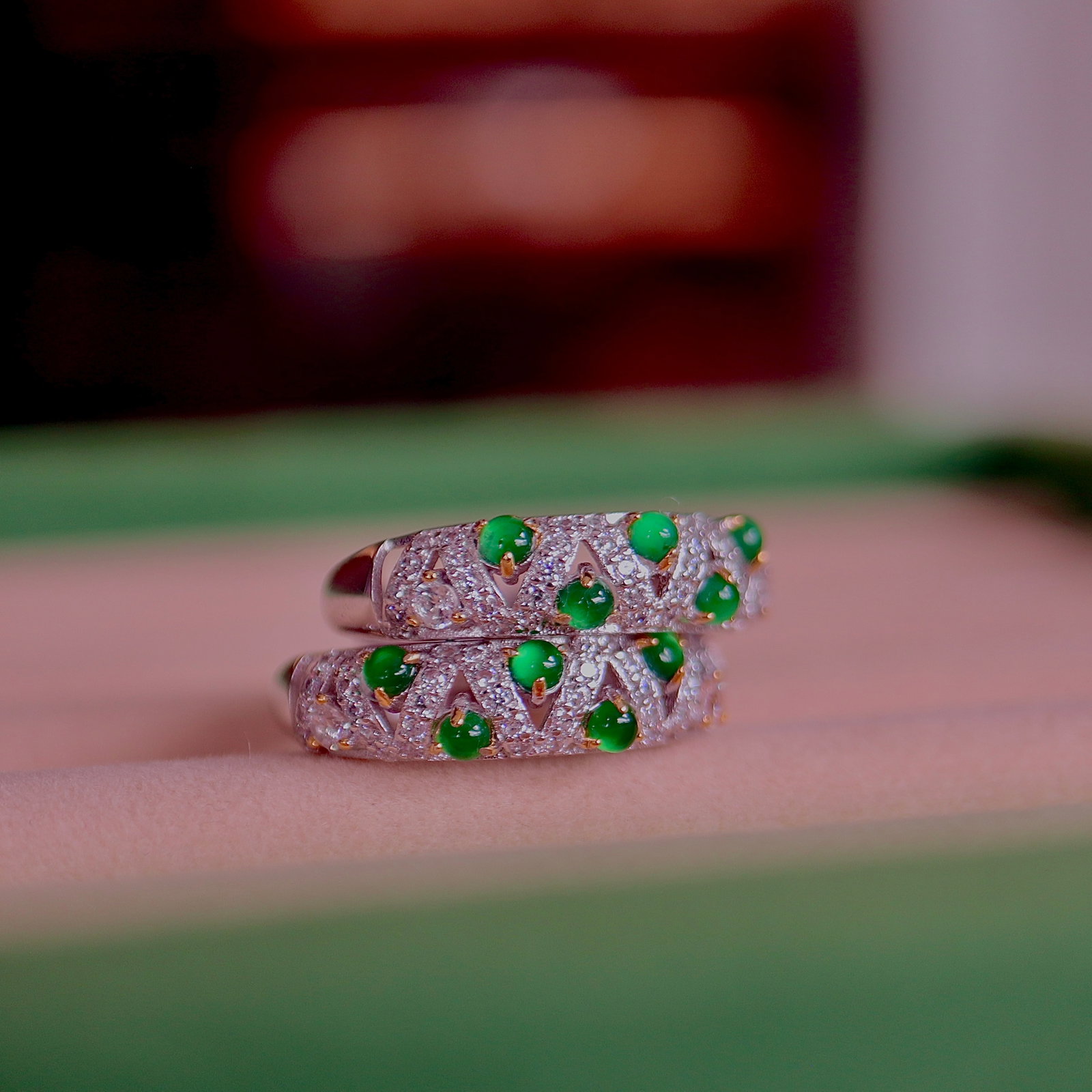 S925 Silver Natural Jadeite Ring - 3