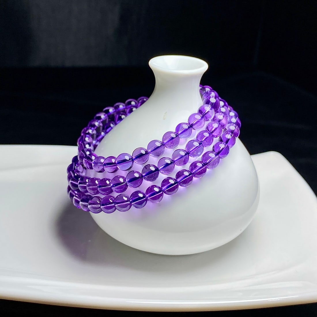Natural Amethyst Multi-loop Bracelet - 5
