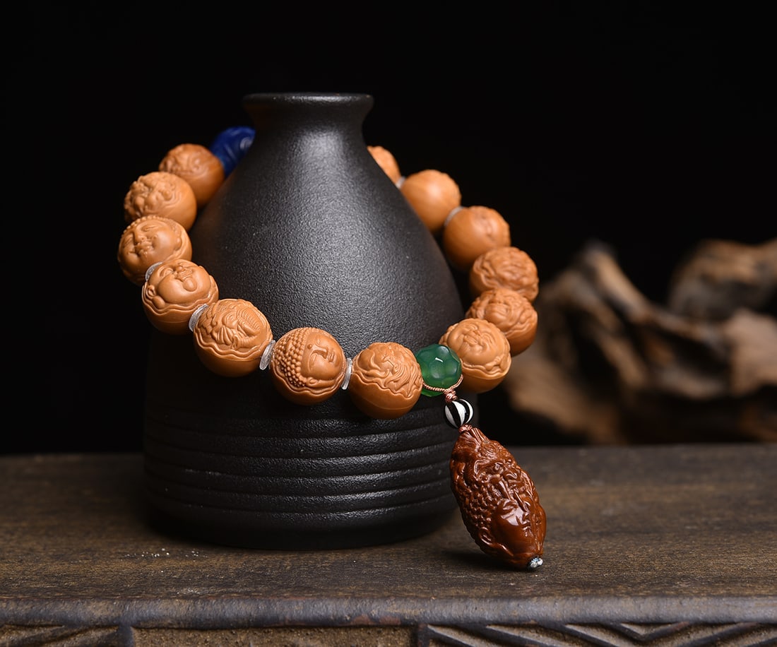 Natural Monkey Head Walnut Bracelet - 6