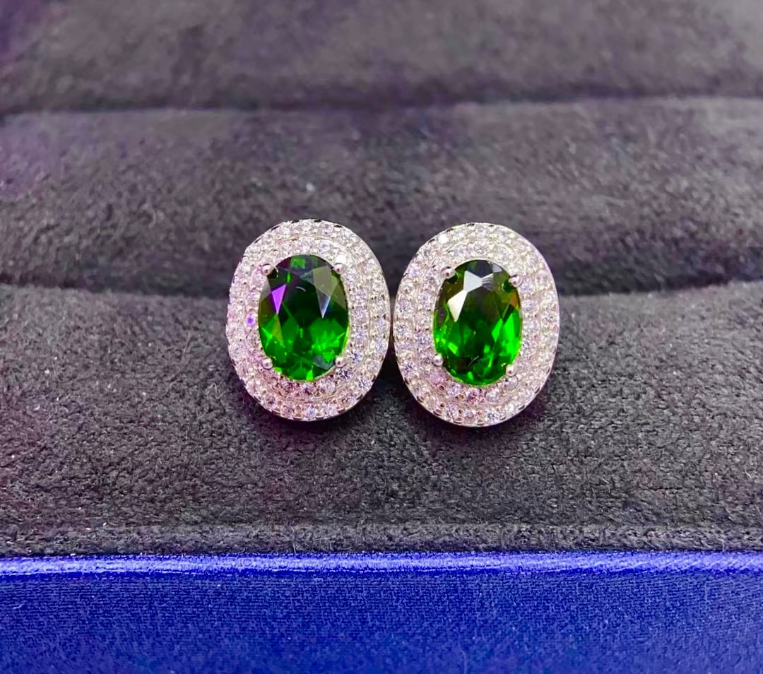 925 Silver Diopside Earrings (1 of 4)