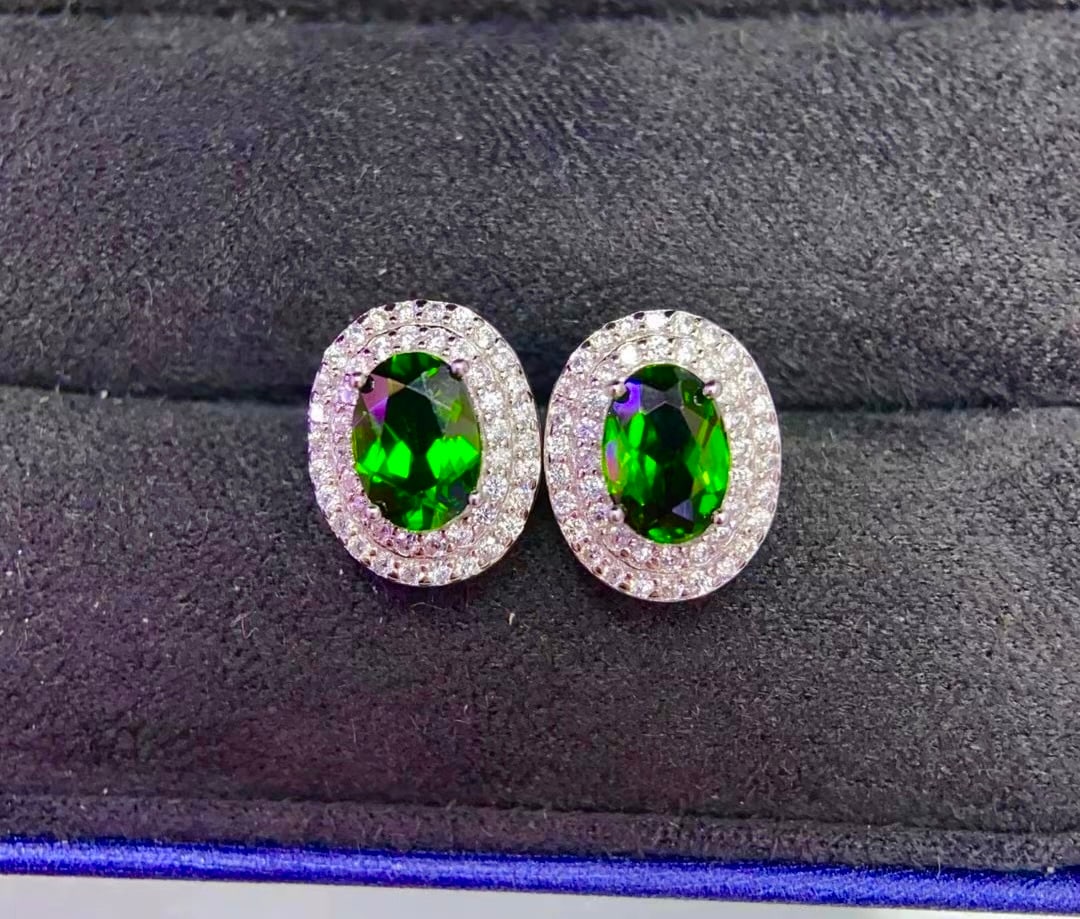 925 Silver Diopside Earrings - 3