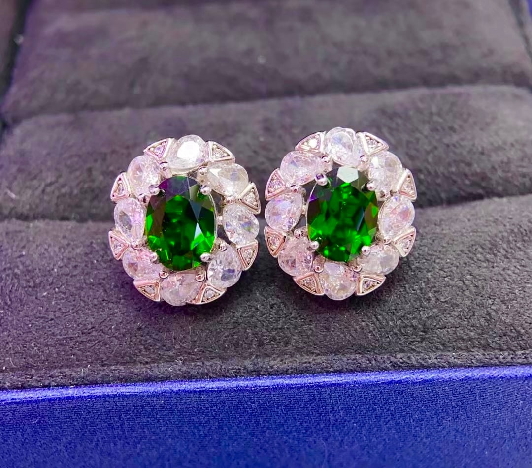 925 Silver Diopside Earrings (1 of 4)