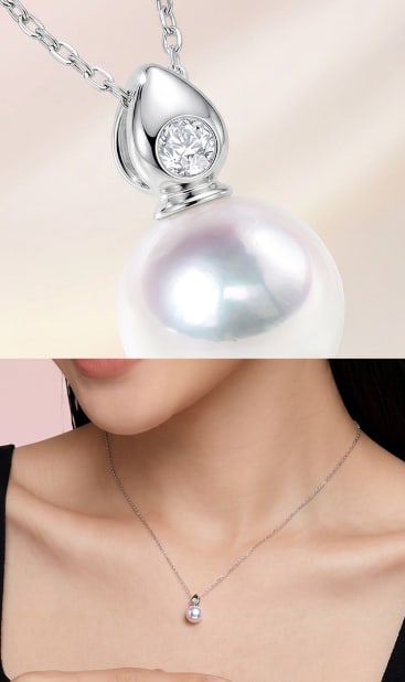 18K Gold Akoya Pearl Pendant: This pendant is meticulously crafted in 18K gold, paired with an Akoya pearl that exudes an elegant luster. The pearl measures between 8.5 to 9mm, perfectly complementing the wearer's aura. The pendan