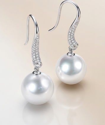 18K Gold GIA Venus South Sea White Pearl Earrings (1 of 6)