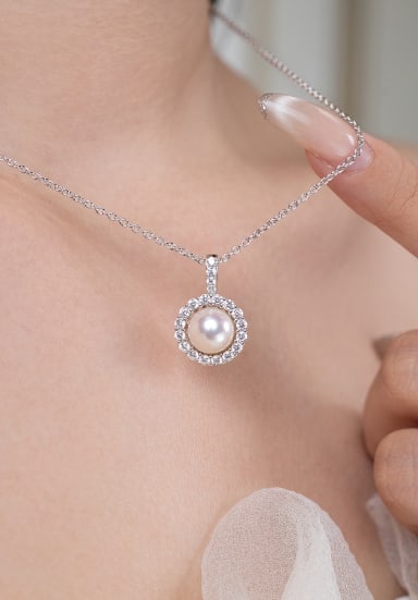 S925 Silver Freshwater Pearl Necklace (1 of 6)
